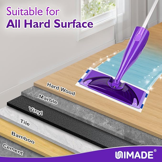 64 Count Mop Pad Refill Compatible with Swiffer WetJet, Disposable Multi-Layers Mopping Pads for All Hard Surface, Especially Hardwood Floor, Super Absorbent Spray Mopping Pad Refills