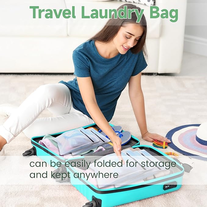 4Pcs Mesh Laundry Bags, Durable Laundry Bag, Delicates Bags for Washing Machine College, Dorm, Family, Travel, (1small, 1medium, 1large, 1xx-Large) White