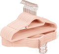 Velvet Hangers 30 Pack with Rose Gold Hooks, Non-Slip, Space Saving & Heavy Duty Slim Flocked Hangers for Clothes, Dresses, Suits, Coats & Pants(Pink)