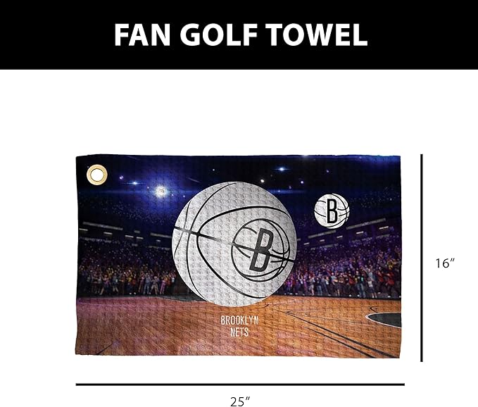Northwest NBA Golf Towel – Official Licensed Microfiber Waffle Fabric, Absorbent 16x25 in Club Cleaning Accessory