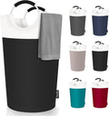 90L Laundry Basket, Collapsible Laundry Hamper with Padded Handles, Waterproof Laundry Bag, Tall Clothes Hamper Stand Up Well, Foldable Laundry Baskets for Easy Storage(Black)