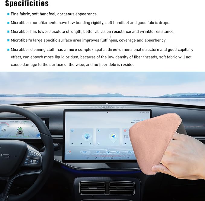 Car Screen Cleaner, Microfiber Auto Screen Cleaning Pad, Foldable Touch Screen Cleaner Cloth for Vehicle Dashboard LCD Display, Interior Car Accessories