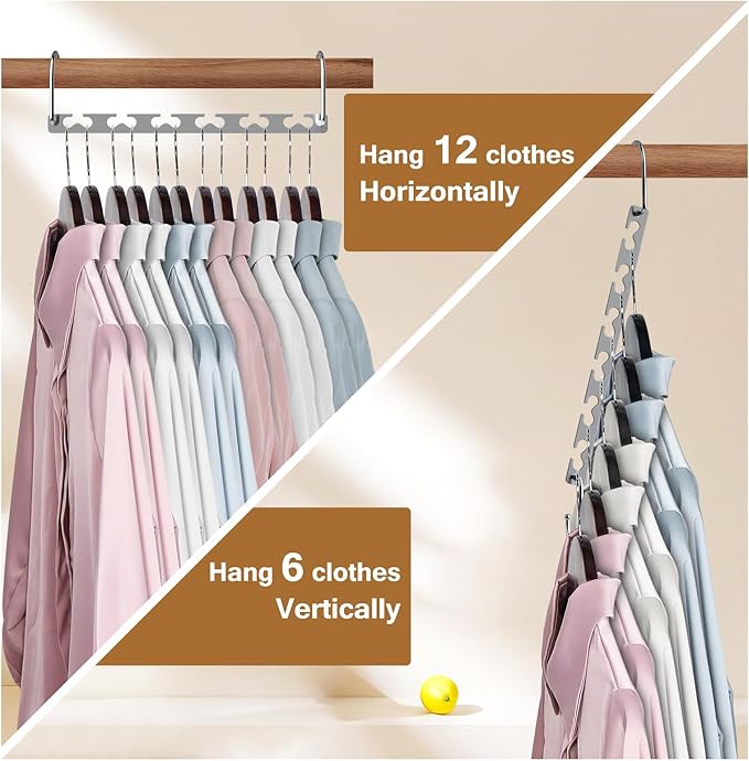 Space Saving Hangers for Clothes 20 Pack, Sturdy Metal Hangers Wardrobe Organizer, Magic Cascading Hanger, Closet Space Saver Closet Organizers and Storage