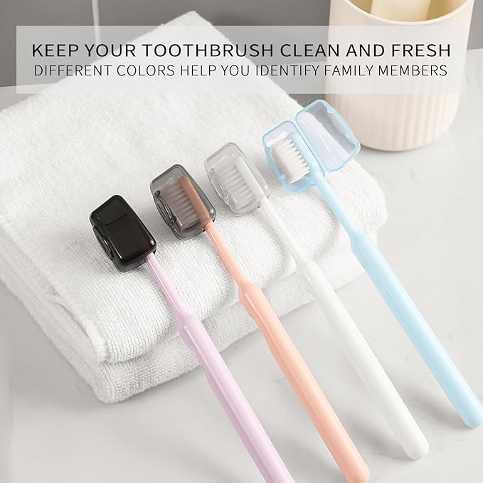 Muslish 20 Pack Toothbrush Covers, Portable Toothbrush Head Cover Caps, Toothbrush Case Protector for Home and Travel, Fits Most Manual and Electric Toothbrushes (Gray)
