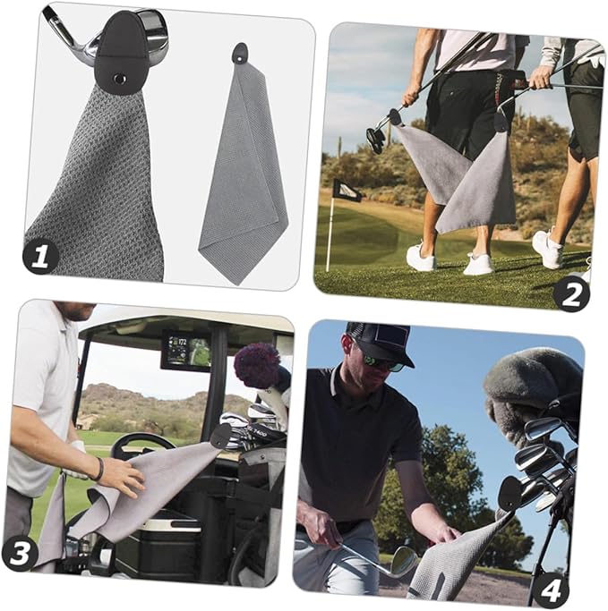 Angoily Golf Ball Towel Magnetic Microfiber Quick-Dry Sports Towel with Buckle Portable Professional Golf Cleaning Cloth