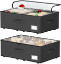 EE-RoomWorld Underbed Storage Bins With Wheels, No Assemble Required 10 inches Height Large Capacity Rolling Underbed Shoe Storage Containers，Dorm Underbed Storage Drawers