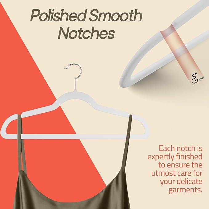 White Velvet Hangers 80 Pack – 360° Swivel Hook, Non-Slip and Space Saving Hangers, Heavy-Duty 11 lbs Weight Capacity - Smooth Velvet Finish for Crease-Free Clothes and Effortless Closet Organization