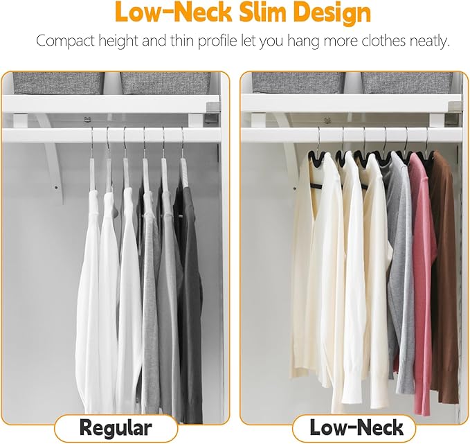 30 Pack Velvet Hangers, Short Neck Non Slip Slim Hangers with 360° Swivel Hook, Space Saving Clothes Hangers for Shirts, Dresses, Sweaters, Black