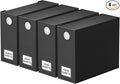 SpaceAid 4 Pack Bed Sheet Organizers and Storage, Foldable Sheet Organizer for Linen Closet, Sheets Set Folder Keeper with Window XL (Queen & King Size) Organizing Bedding Container, Black