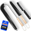 Holikme 3 Pieces Dryer Vent Cleaner Kit - Lint Removal Cleaning Tool, Dryer Vent Trap Vacuum Brush, Long Flexible Refrigerator Coil Brush,Crevice Gap Cleaning Tool Brush