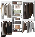 Modular Closet Organizer, 72" Wide, Wood Tower, Walk In Closet Storage, Wall Mounted, White