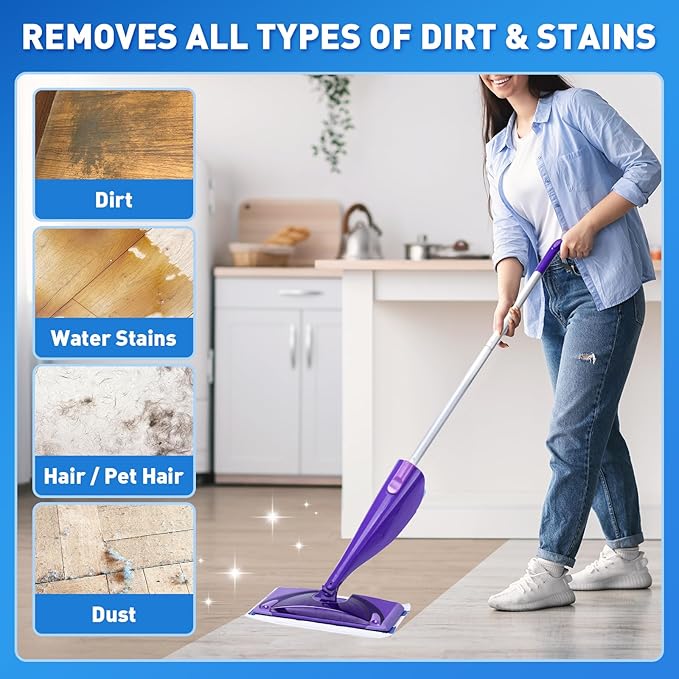 Mop Pads Refills Compatible with Swiffer WetJet Mop, Disposable Mop Pads for Hardwood Floors, Tile, Laminate & Multi-Surface Cleaning, 60 Pack
