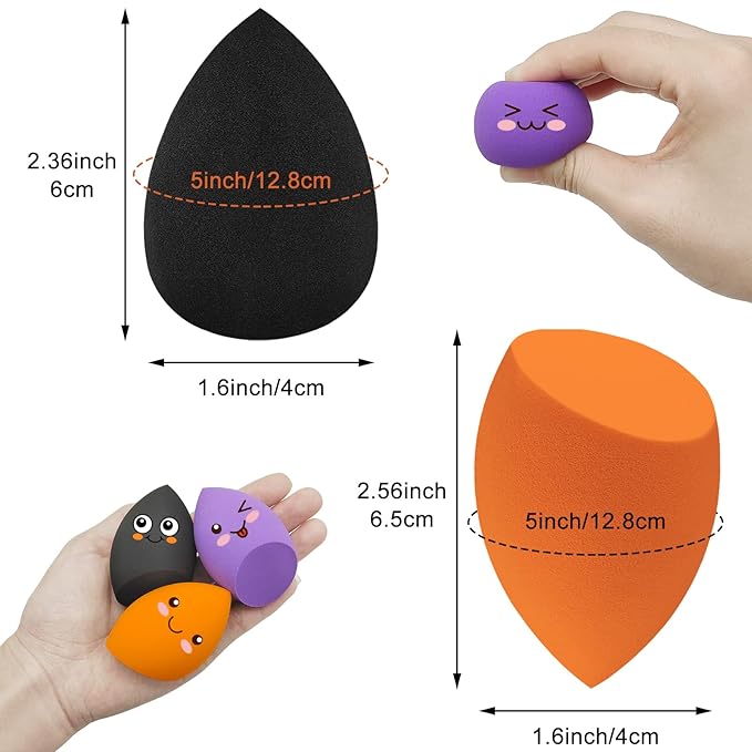 12 Pieces Professional Makeup Sponge Set,Latex Free Flawless Soft Setting Face Puffs,Multicolor Makeup Blending Sponge Cosmetic Applicator for Powder,Liquid,Facial Makeup Tools