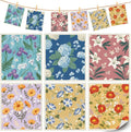 6Pcs 6 Styles Swedish Dish Cloth Floral Reusable Quick Drying Sponge 7.7 x 6.8 Inch for Kitchen Countertop Cleaning, Swedish Dishcloths Bulk Absorbent Towels for Dishes Home Tableware Use