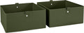 RiverRidge Kids 2pc Folding Storage Bins Set - 10.5” Bin Organizer with Handles - Olive Closet Organizer and Storage for Toys, Games, Shoes - Foldable Cube Storage Organizer Bins for Playroom, Nursery