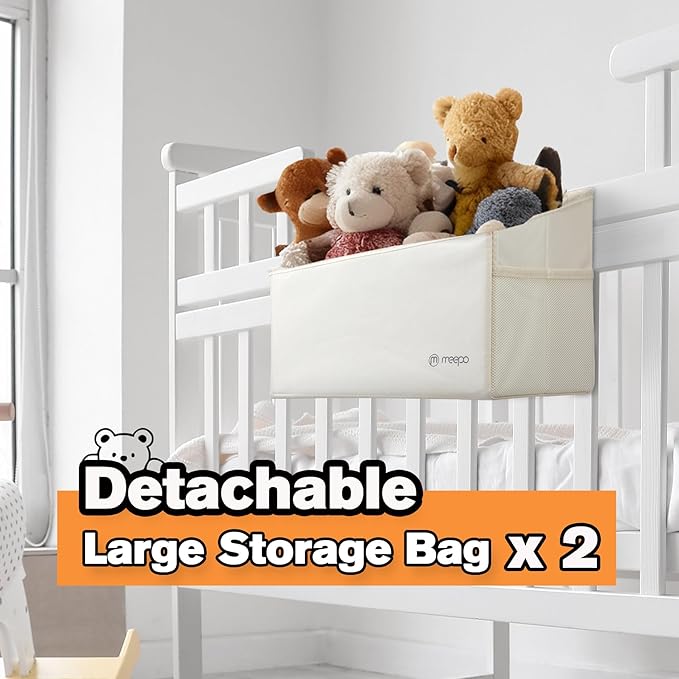 Stuffed Animal Storage & Organizer, with 2-Piece Large Detachable Toy Storage Bags, Wooden Tall Zoo Toys Storage with Wheels for Kids Playroom Kidroom Bedroom, Easy Assemble, 53 Inch