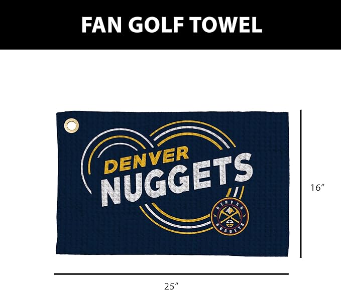 Northwest NBA Golf Towel – Official Licensed Microfiber Waffle Fabric, Absorbent 16x25 in Club Cleaning Accessory