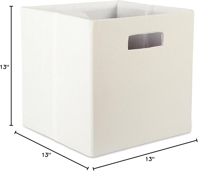 DII Poly-Cube Storage Collection Hard Sided, Collapsible Solid, Large, Off White