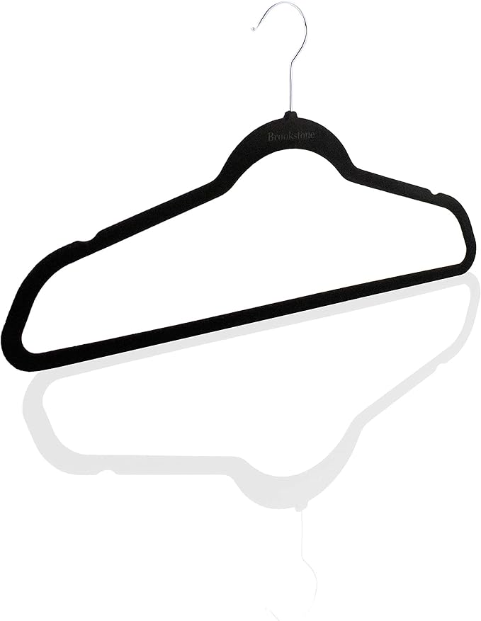 BROOKSTONE [25 Pack] Velvet Hangers, [Non-Slip] 360° Swivel Hook, Lightweight & Slim, Strong & Durable, Space Saving Design, Heavy Duty, Won’t Stain Fabric