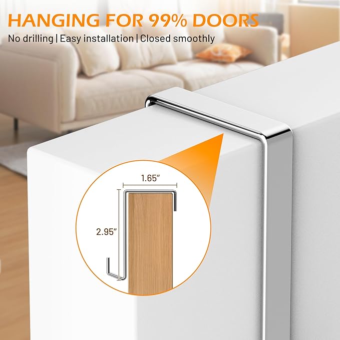 MISSLO 35 Large Pockets Over The Door Shoe Organizer Sturdy Oxford Fabric Hanging Shoe Rack for Door Mesh Closet Shoe Holder Hanger, White