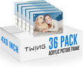 TWING 36 Pack 4x6 Acrylic Picture Frames Bulk,10+10MM 4 By 6 Magnetic Acrylic Photo Frame Horizontal Magnet Double Sided Magnetic Frames Set, 6x4 Clear Frames Block Picture Frame Desktop Display,Gift