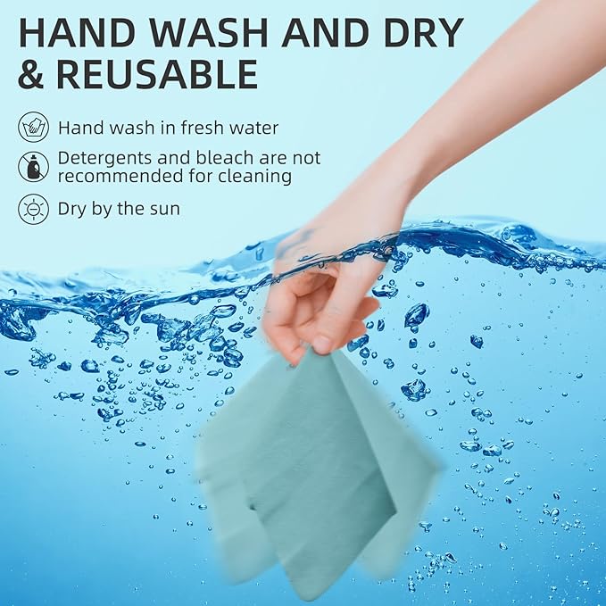 Suede Eyeglass Cloth 15.8 X 15.8 Inches Extra Large Cleaning Cloth Washable, Durable, Ultra-Fine High-Tech Quality Material for Eyeglasses, Lenses, Electronics and Screens, Car Mirrors Blue