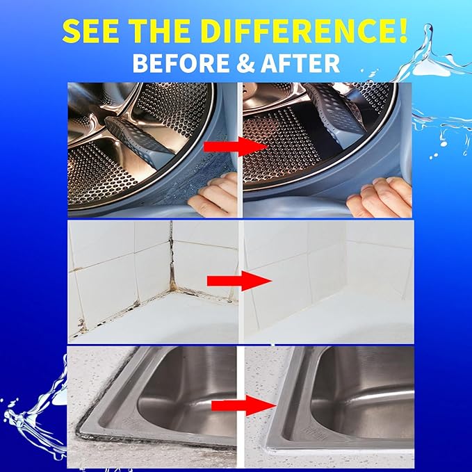 Home Stain Remover Gel – Stubborn Stain Cleaner No Harsh Scrubbing Required (Front Loader Washing Machine Seal Washing Machine Seals, Sinks & Tiles | No-Slip Formula | 8H Penetration)