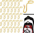 Sratte 50 Pieces Clothes Hanger Connector Hooks, Metal Clips Extender Hooks for Velvet Hangers Closet Space Saving(Gold,50 Pieces)