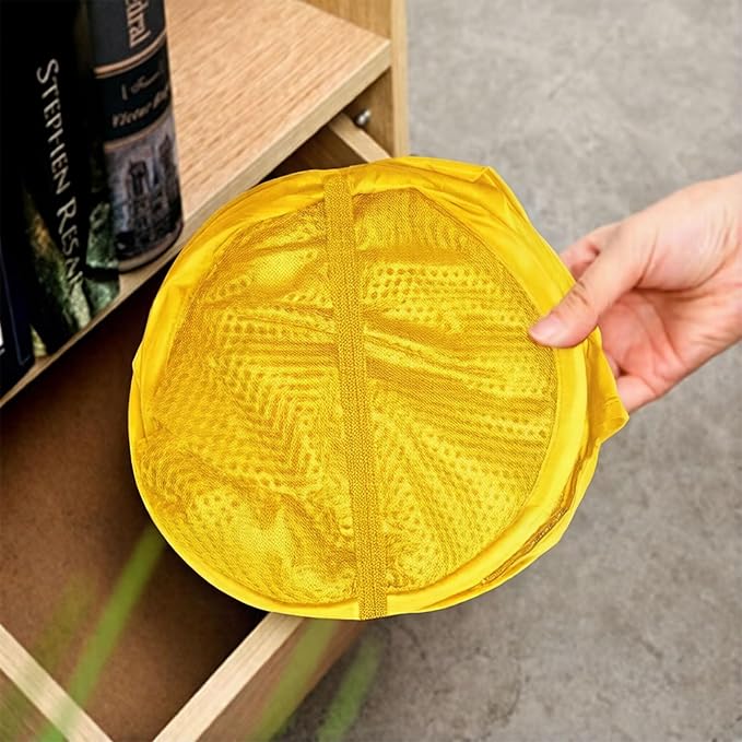 The upgraded pop-up laundry basket features a breathable side pocket mesh design, making it ideal for rooms, apartments, dormitories, travel, business trips, and children's storage (1,yellow)
