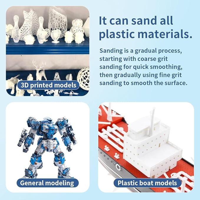 stedi Sanding Sponge for Model Gundam Building,3mm Hobby Model Tools Hand Sanding Block Waterproof Wet Dry Reuse #1000#1200#1500 Grit Sandpaper, 30 Sheets