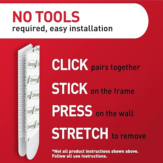 Command 20 lb XL 8 Pairs Heavyweight Picture Hanging Strips (16 Strips), Damage-Free Hangers for Picture Frames, No Tools Required, Ideal for Home Room Wall Decor, White Adhesive