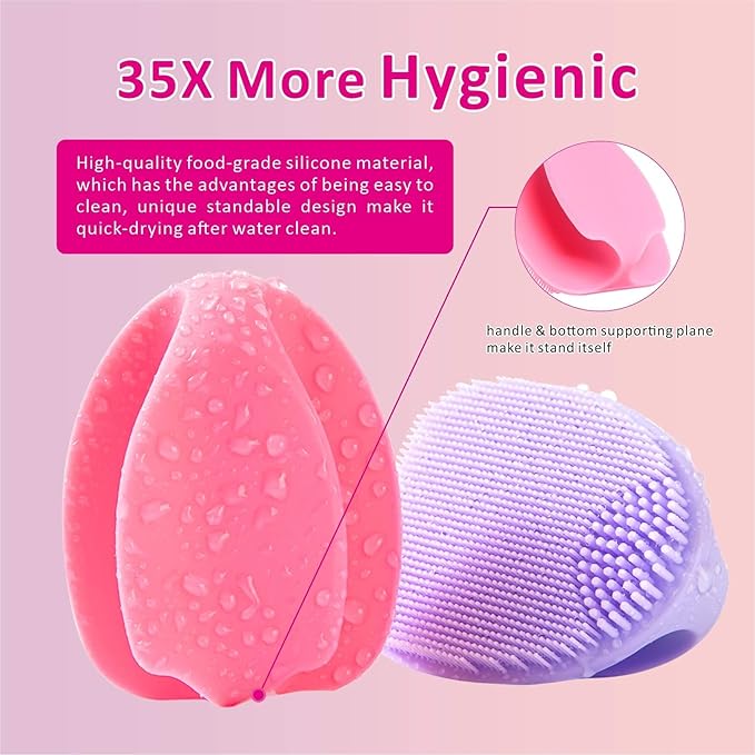 Soft Silicone Face Scrubber,Facial Cleansing Brush,Face Washing Bruhs for Deep Clean,Gently Exfoliator, Pore Cleansing, Blackhead Removing, Deep Scrubbing Brushes for All Kinds of Skins,2pack