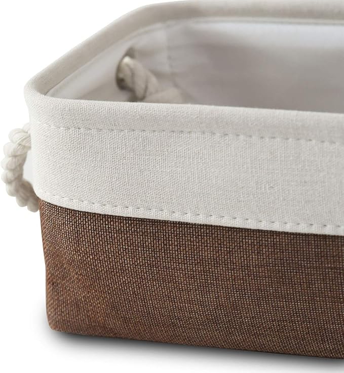 Sacyic Small Storage Baskets for Shelves,Fabric Storage Baskets for Closet,Rectangular Collapsible Baskets for organizing Clothes,Books,Gifts