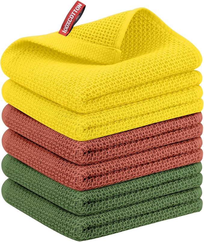 Nialnant 6 Pcs Kitchen Hand Towels, 100% Cotton Dish Towels for Washing Dishes, Super Soft and Absorbent Tea Towel-13 x 28 in