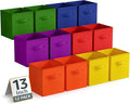 Sorbus 13 Inch Storage Bins - Sturdy Collapsible Fabric Storage Cubes with Handle - 12 Foldable Baskets for Organizing Clothes, Toys, Books - Storage Baskets for Shelves, Closets