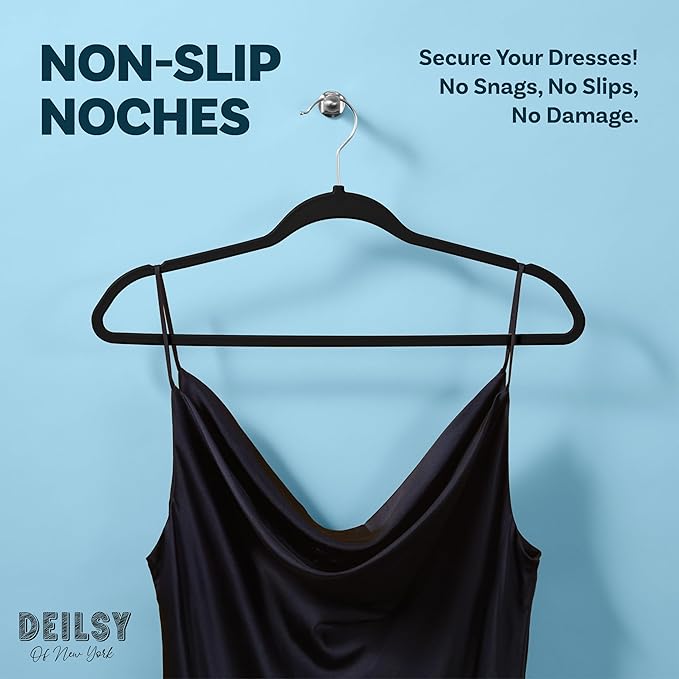 DEILSY™ Clothes Hangers Plastic Hangers - Durable Non-Velvet Plastic Hangers - Slim Hangers, Classic Shirt and Pant Hangers Black Plastic Hangers for Everyday Use Plastic Hangers 20 Pack