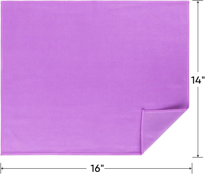 HOMEXCEL Microfiber Glass Cleaning Cloths 6 PK, Lint Free Streak Free, Reusable Microfiber Magic Cleaning Cloth for Windows, Glasses, Mirrors, Screens, Stainless Steel, and More Purple-14×16"