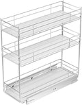 Pull Out Spice Rack Cabinet Organizer (6" W X 20½" D),3 Tier Slide Out Drawer for Narrow Cabinet, Pull Out Shelves Under Cabinet Storage for Kitchen