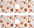 Squirrels and Fall Leaves Kitchen Sink Splash Guard Sink Faucet Mat Faucet Handle Drip Catcher Drain Mats for Kitchen Bathroom Countertop Absorbent Dish Drying Pad 2Pack 14.7x5.4IN