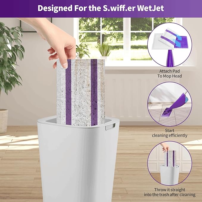 55 Count Wet Jet Pads Refills Compatible with Swiffer WetJet, Disposable Mop Pads for Multi-Surface Floors, Thick & Super Absorbent Wet Mop Refills for Hardwood, Tile, Laminate Cleaning