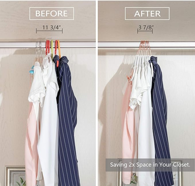 MIZGI Premium Velvet Pants Hangers with Clips (Pack of 20) Slim Skirt Hangers- Non Slip Felt Outfit Dress Hangers White - Copper/Rose Gold Hooks,Space Saving Shirt Clothes Hangers