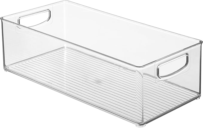 iDesign Stackable Storage Bin - Organizer Bin for Kitchen and Pantry, Clear, Made in USA
