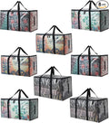 8 Pack Heavy Duty 93L (24.5 Gallon) Stackable Plastic Storage Bins with Lids, Clear Totes – For Home Organization and Storage, Sturdy and Reusable Alternative to Moving Bags