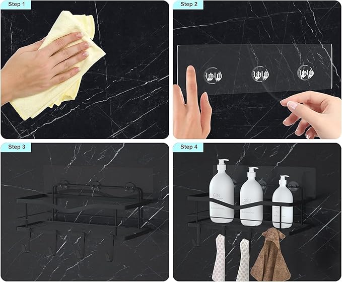 8pcs Shower Caddy Adhesive Replacement, Shower Shelves Strip Pad Organizer Sticker, Bathroom Heavy Duty Strong Sticky Wall No Drilling Transparent