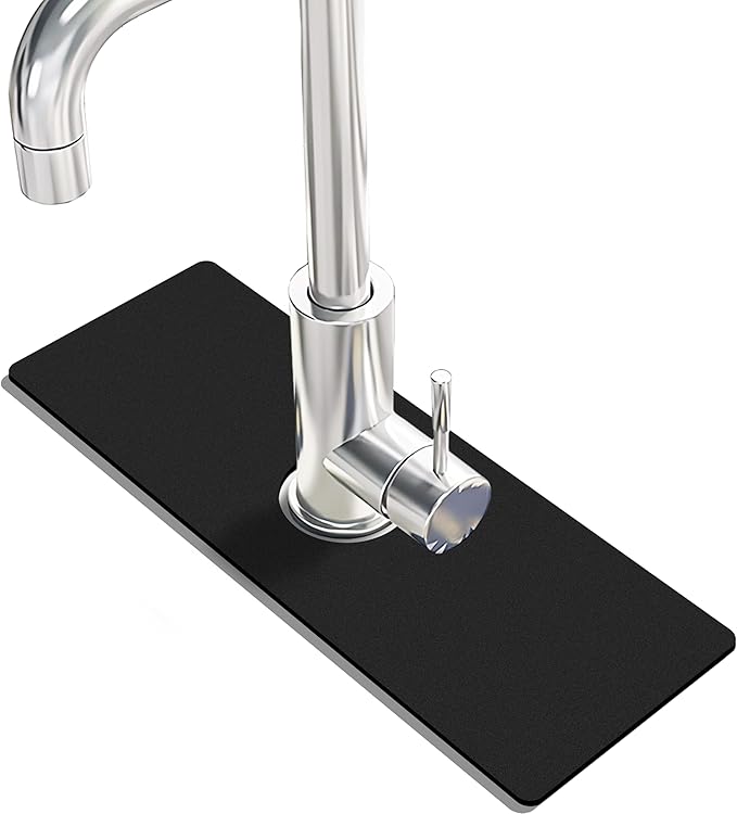 Kitchen Sink Splash Guard Faucet Mat -1 PC Super Absorbent Fast Drying Mat Sink Gadgets-Splash Guard Behind Faucet Drip Catcher for Kitchen(15" X 5.5" )
