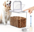 12 Lbs Airtight Dog Cat Food Storage Container and Dog Treat Containers BPA-Free, PET Clear Stackable Pet Storage Bin, 1-Cup Scoop, 1-Sponge cleaning brush, Pop Top, With handle, Easy Mobility