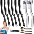 Crevice Cleaning Brush Set, Multi-Purpose Hard Bristle Brushes for Deep Cleaning Kitchen, Bathroom, Grout, Sink, Cup, Teapot, Bottle, Blender, Corners, Tight Spaces & More (12)