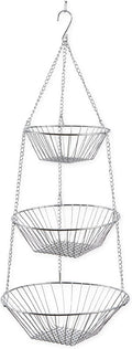 RSVP 30-by-12-Inch 3-Tier Wire Hanging Basket, Chrome