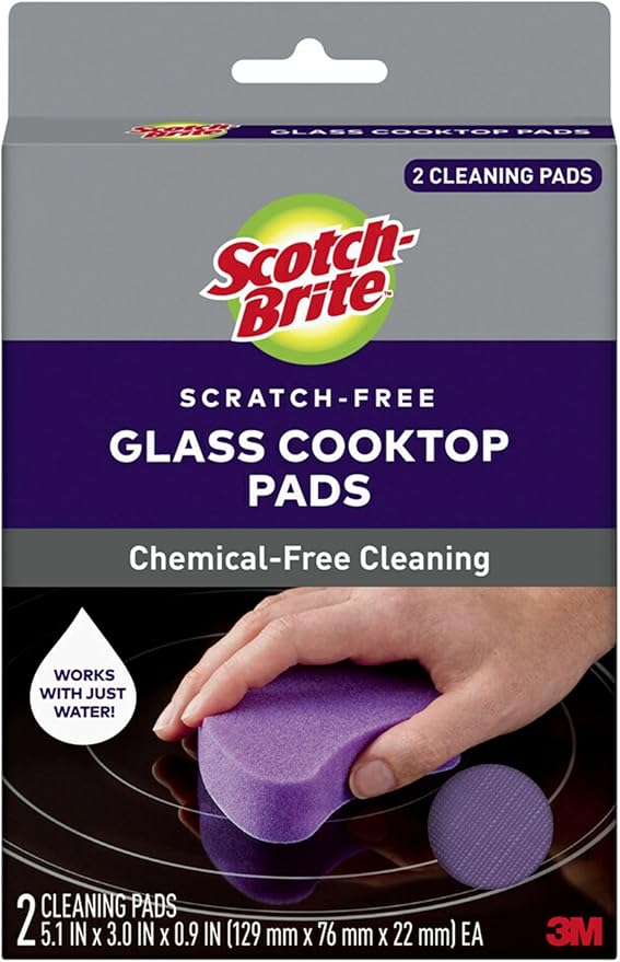 Scotch-Brite™ Glass Cooktop Pads , 5.1INx3.0 IN x0.9 IN , ( 129mm x 76mmx 22mm) EA