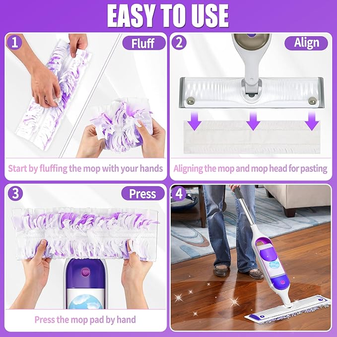 60 Count Disposable Pads for Swiffer Power Mop,Replacement for Swiffer Mopping Pads Refills Compatible with Swiffer Power Mop Pads,Multi-Surface Safe on All Finished Floors Cleaning